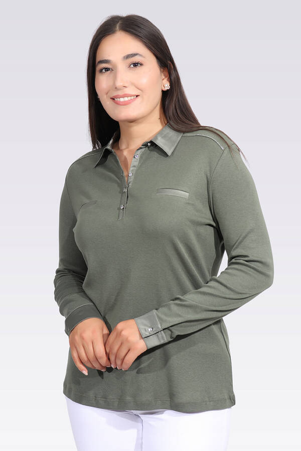 10664 SATEN GARNİLİ ŞIK ÖRME BLUZ - 1
