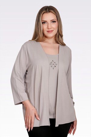 10743 TAŞ DETAYLI ÖRME İKİLİ TAKIM