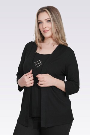10743 TAŞ DETAYLI ÖRME İKİLİ TAKIM