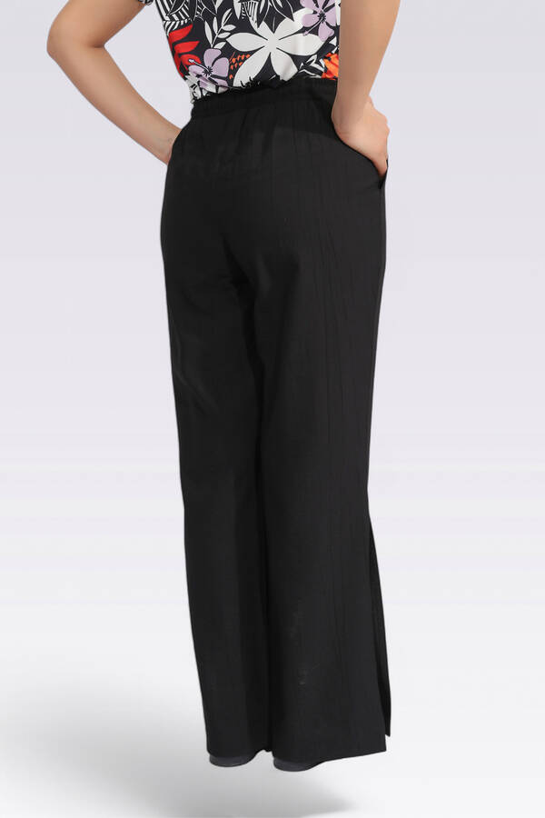 30270 BELİ LASTİKLİ RAHAT KESİM GENİŞ PAÇA PANTOLON - 7